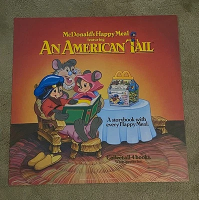 Vintage 1986 McDonald’s An American Tale Happy Meal  Translite  22 x 22” - Image 1 of 2
