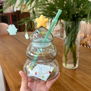 Starbucks 2022 China Árbol de Navidad 22oz Vidrio Pajita Taza Regalo ^^ - Imagen 1 de 8
