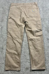 Carhartt Pants Khaki Canvas Twill Utility Relaxed Fit Work Men’s 36x32 B324-DKH - Picture 1 of 7