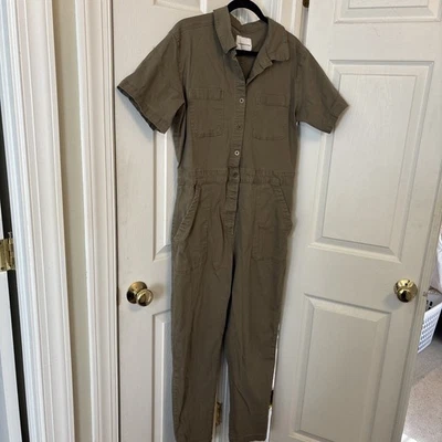 名人粉色女式橄榄绿色锅炉连身裤 XL 码飞行员飞行实用 — 第 1/4 张图片