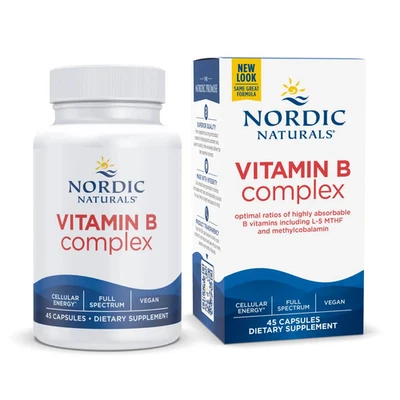 Nordic Naturals Vitamin B Complex - Optimal Ratio B Vitamins, Vegan, 45 Count - Image 1 of 4