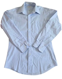 Camisa YVES SAINT LAURENT Hombre Talla 14.5 32-33 Azul Manga Larga - Imagen 1 de 3