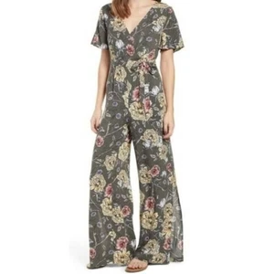 Mono Love,Fire cuello corto pierna ancha abertura verde oliva floral grande $54 - Imagen 1 de 6