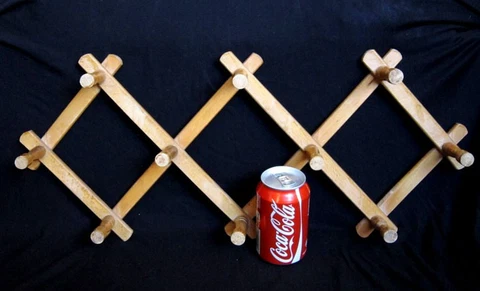 VINTAGE, FOLDING  WOODEN  WALL  HANGER , MADE IN 60s, BULGARIA! Cover