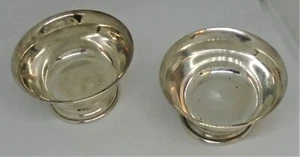 W.A. SILVER Plate 2 Salt Cellar Bowls MADE IN ENGLAND Pair 3" Across 1 5/8" Tall - Picture 1 of 10