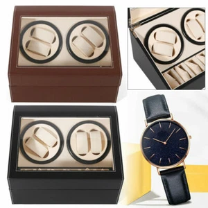 4+6 Rotación Automática Cuero Madera Reloj Enrollador Caja Almacenamiento Vitrina Marrón/Negro - Imagen 1 de 90