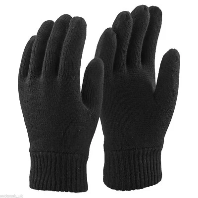 1 Pair Mens Thinsulate 3M Lined Thermal Winter Gloves Black - Large/Xlarge - Image 1 of 4