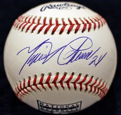 MIGUEL CABRERA HALL OF FAME LOGO SIGNED AUTOGRAPHED BASEBALL HOF 500 HR JSA COA - Image 1 of 4