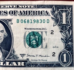 June 8 1983 or 6 August 1983: Birthday Note One Dollar Bill B 06-8-1983-0D - Picture 1 of 3