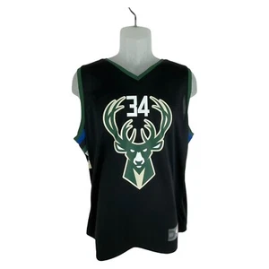 Giannis Antetokounmpo Black Fanatics Jersey Milwaukee Bucks Sz Large - Picture 1 of 8