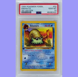 Pokemon 1st Edition Omanyte 52/62 Fossil PSA 10 Gem Mint  - Picture 1 of 4