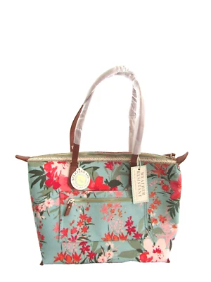 Spartina 449 Alljoy Landing Weather Resistant Zippered Floral Tote Bag New w Tag - Image 1 of 4