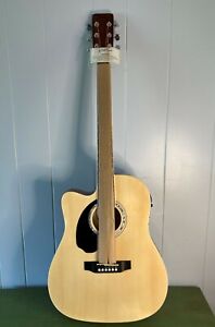 Open ASHTHORPE Full-Size Left-Handed Cutaway Thinline Acoustic Electric Guitar