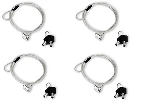4 X serrure antivol cadenas pour PC ordinateur portable à clé - 1 mètre, 2 clés - Photo 1/11