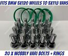 20 x M14 x 1.5 Wobble Wheel Variable Bolts + Spigot Rings BMW to Vauxhall Vivaro