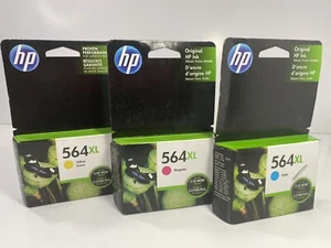 HP 564XL Computer Printer Ink Cartridges (Lot Of 3) Genuine Yellow Magenta Cyan - Zdjęcie 1 z 8