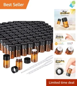 Premium 2Ml Amber Glass Bottles - 100 Vials for Essential Oils & Blending - Picture 1 of 10