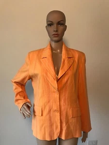 Biaggini gestreift orange Dreamsicle Jacke Blazer Mantel Euro Größe 42/US 10/M/L - Bild 1 von 12