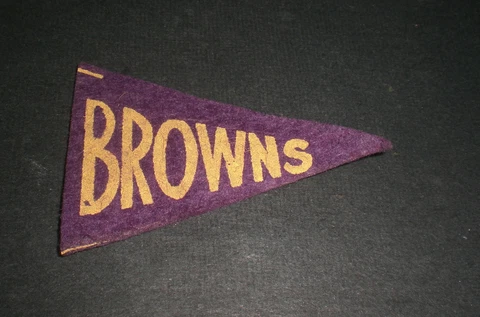 1930's ST. LOUIS BROWNS MINI FELT PENNANT  -  VINTAGE Cover