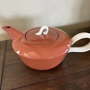 Vintage Suntone Homer Laughlin MCM Terra Cotta Teapot w Lid - Picture 1 of 11
