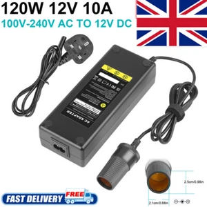 AC100~240V To DC 12V 10A 120W Adaptor Car Cigarette Lighter Socket Power Charger - Picture 1 of 12