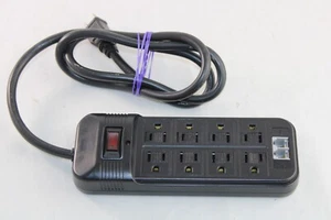 8 Outlet Power Bar/Tap/Strip Surge Protector with Phone Jacks 15A VPR 600v 14AWG - Picture 1 of 11