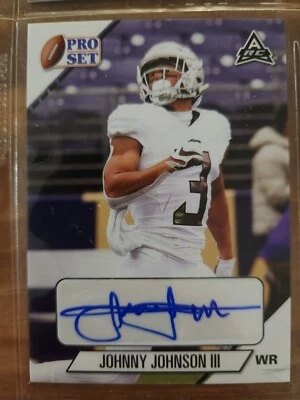 Johnny Johnson III Rookie - Oregon/Houston Texans - 2021 Leaf Pro Set Autograph  - Image 1 of 2