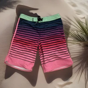 Grom Sandbar Boardshorts Swimming Surfing Striped Ombre Boys Size XL 14-16 - Picture 1 of 6