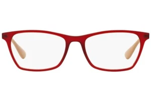 Ray-Ban Designer Eyewear Eyeglass Frames Red wth Tan Arms Clear Demo Lens RX7053 - Picture 1 of 5