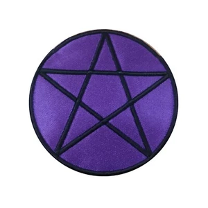 1 x Wiccan Pentacle Pentagram Patch Motif Sewing Trimming - Picture 1 of 5