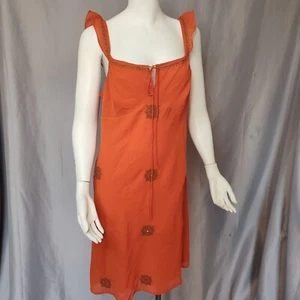 New York & Company 12 orange gold embroidered sequin party cocktail dress NEW - Picture 1 of 11