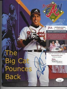 Signed Andres Galarraga Atlanta Braves Program SMALL SMUDGE w JSA Authentication - Picture 1 of 7