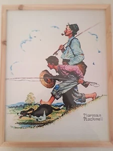 Norman Rockwell Grandpa And Me On A Spring Day Print Americana  - Imagen 1 de 4