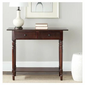 Cherry Wooden Console Table Behind Sofa Storage Hallway Accent Drawers Furniture - Picture 1 of 5