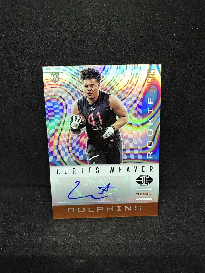 2020 Panini Illusions Curtis Weaver Rookie Autograph AUTO SP Card Miami Dolphins - Image 1 of 1