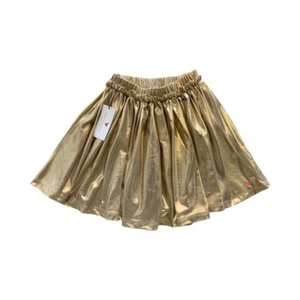 Pink Chicken Gold Metallic Lame Skirt Size 4 NWT - Picture 1 of 3