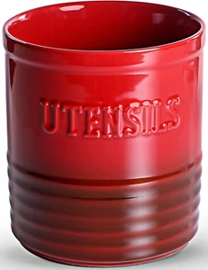 Utensil Holder for Kitchen Counter, [Elegant & Non-Slip] Ceramic Utensil Crock O - Picture 1 of 11