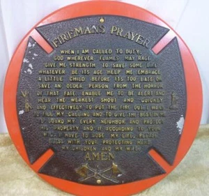 Feuerwehrmann Gebet Guss Metall Plakette montiert für Wandbehang 25F033 - Bild 1 von 3