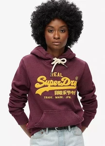 Superdry Sweatshirt W2012135a Hoodie Damen Baumwollmischung Bordeaux - Bild 1 von 6