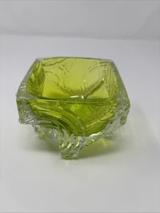 Michael Mikula Kunst Glas Cubester Green Luminaria Skulptur Quadrat Signiert - Bild 1 von 12