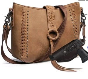 MWL-G001 Montana West Genuine Leather Collection Concealed Carry Hobo/Crossbody - Picture 1 of 6