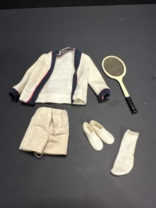 Vintage Ken #790 Time for Tennis Outfit (1962-64) – Sweater, Shorts, Racket - Picture 1 of 9