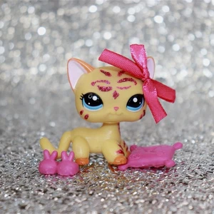 Littlest Pet Shop Authentic LPS #2118 Pink Sparkle Shorthair Cat Tiger - Picture 1 of 10