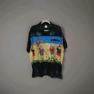 Camisa Rima Para Hombre XL Multicolor Tropical Santa Manga Corta Botón Delantero - Imagen 1 de 4