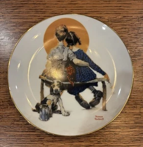 Vintage Norman Rockwell Young Love Limited Edition "Puppy Love" Plate 1989 - Picture 1 of 3