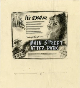 Edward L Cahn MAIN STREET AFTER DARK Archive of concept art sketches #137112 - Picture 1 of 16