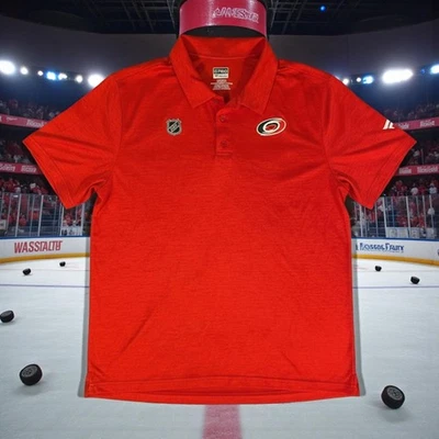 2019 NHL Hockey Carolina Hurricanes XL red Fanatics Authentic Pro Polo golf  - Image 1 of 4