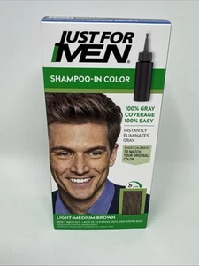 Just For Men Shampoo-in Color Men's Hair Dye - Light-Medium Brown (H-30) - Picture 1 of 6