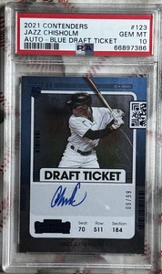 2021 Panini Contenders - Jazz Chisholm #123 Draft Ticket Blue /99 (AU, RC) GEM10 - Picture 1 of 2