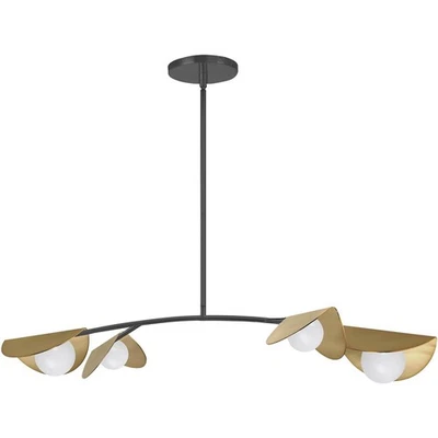 Dainolite Lighting EMM-414HP-MB-AGB Emma吊坠哑光黑色带老年黄铜 — 第 1/2 张图片